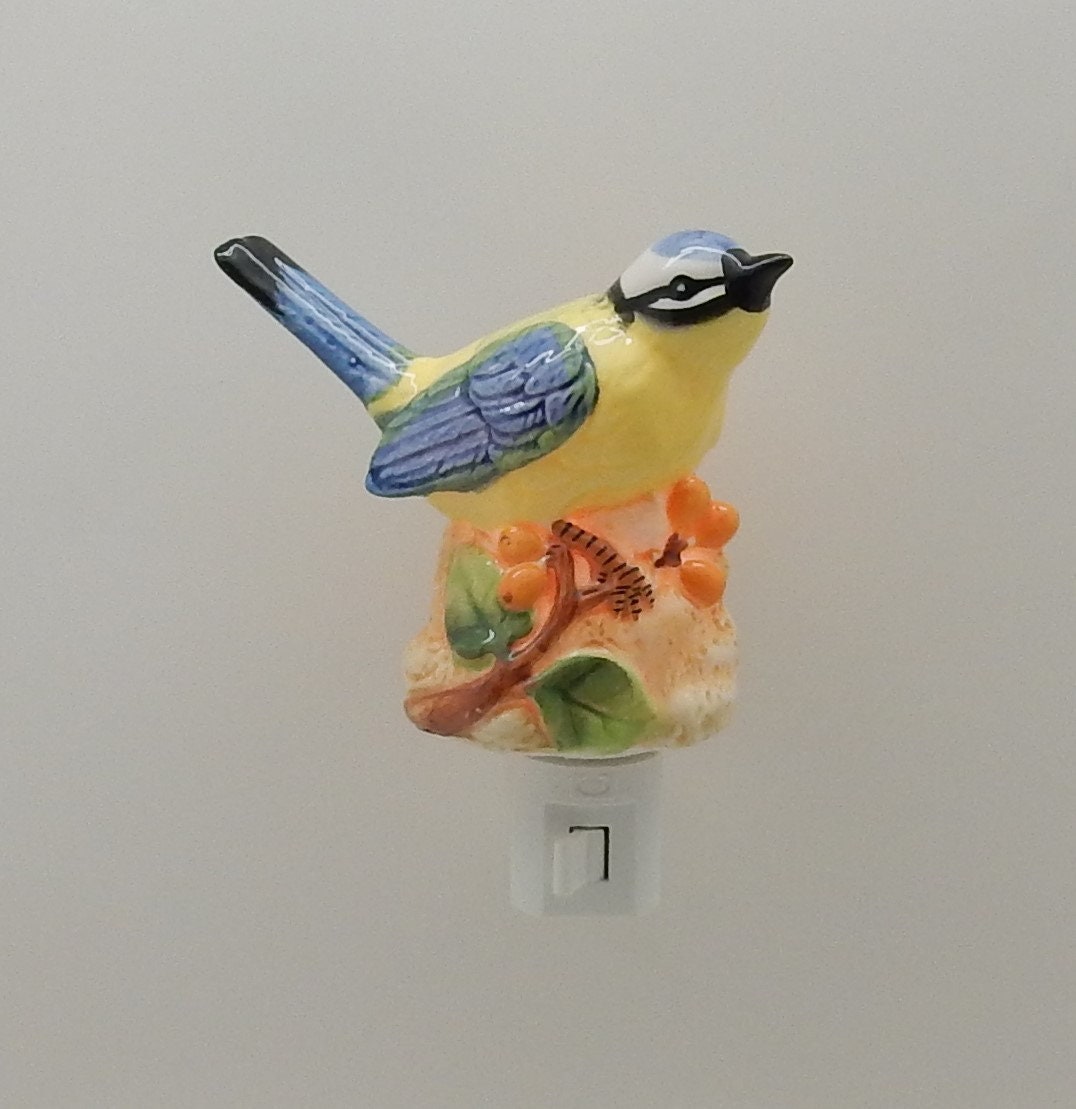 Yellow and Blue Bird Nightlight (Yellow Breasted Blue Tit)