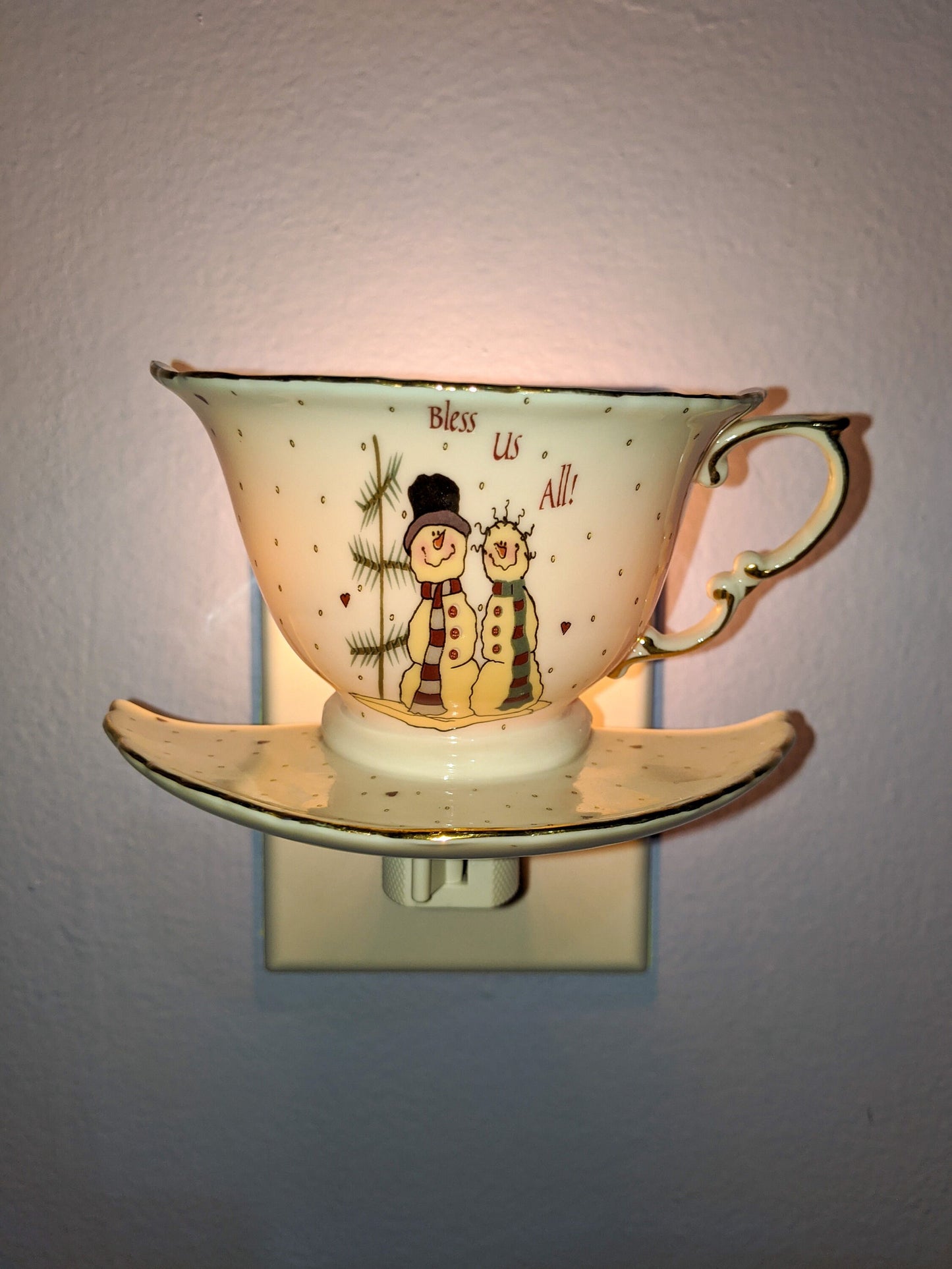 Snowmen Porcelain Nightlight