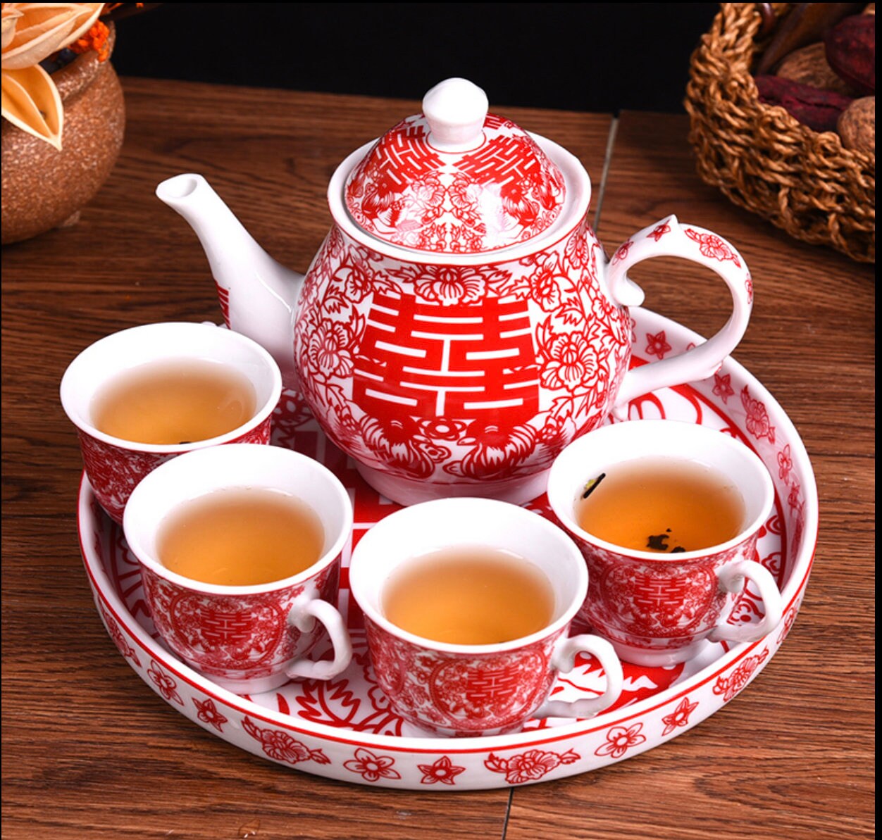 Wedding Double Happiness Tea Set For Tea Ceremony