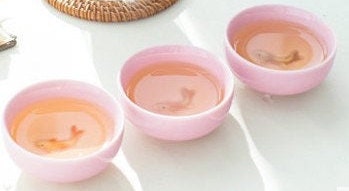 Oriental Koi Fish Design Pink Ceramic Tea Set