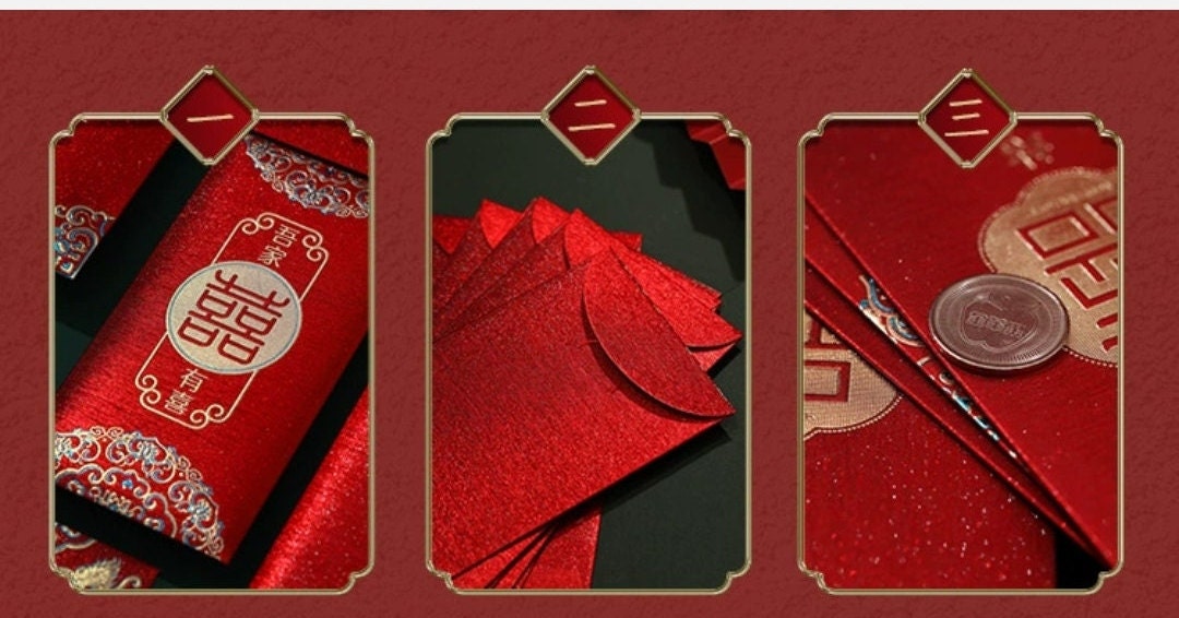 Traditional Wedding Red Pocket/A Set of 6