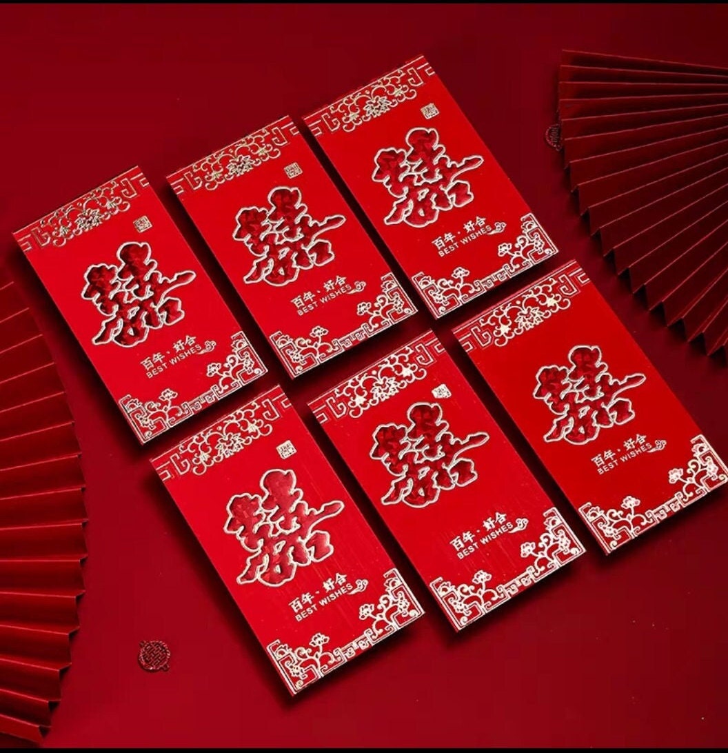 Traditional Wedding Red Pocket/A Set of 6