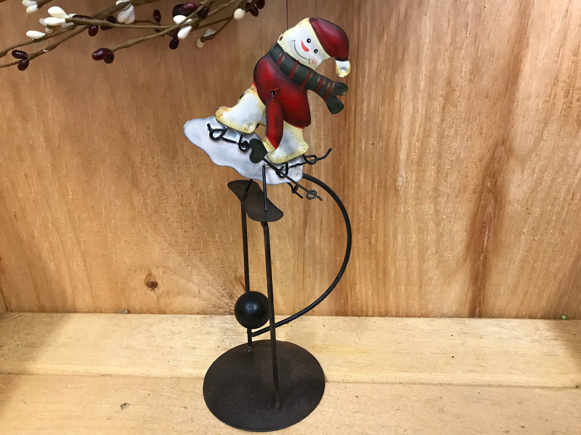 10‘’ little snowman skiing tin balance