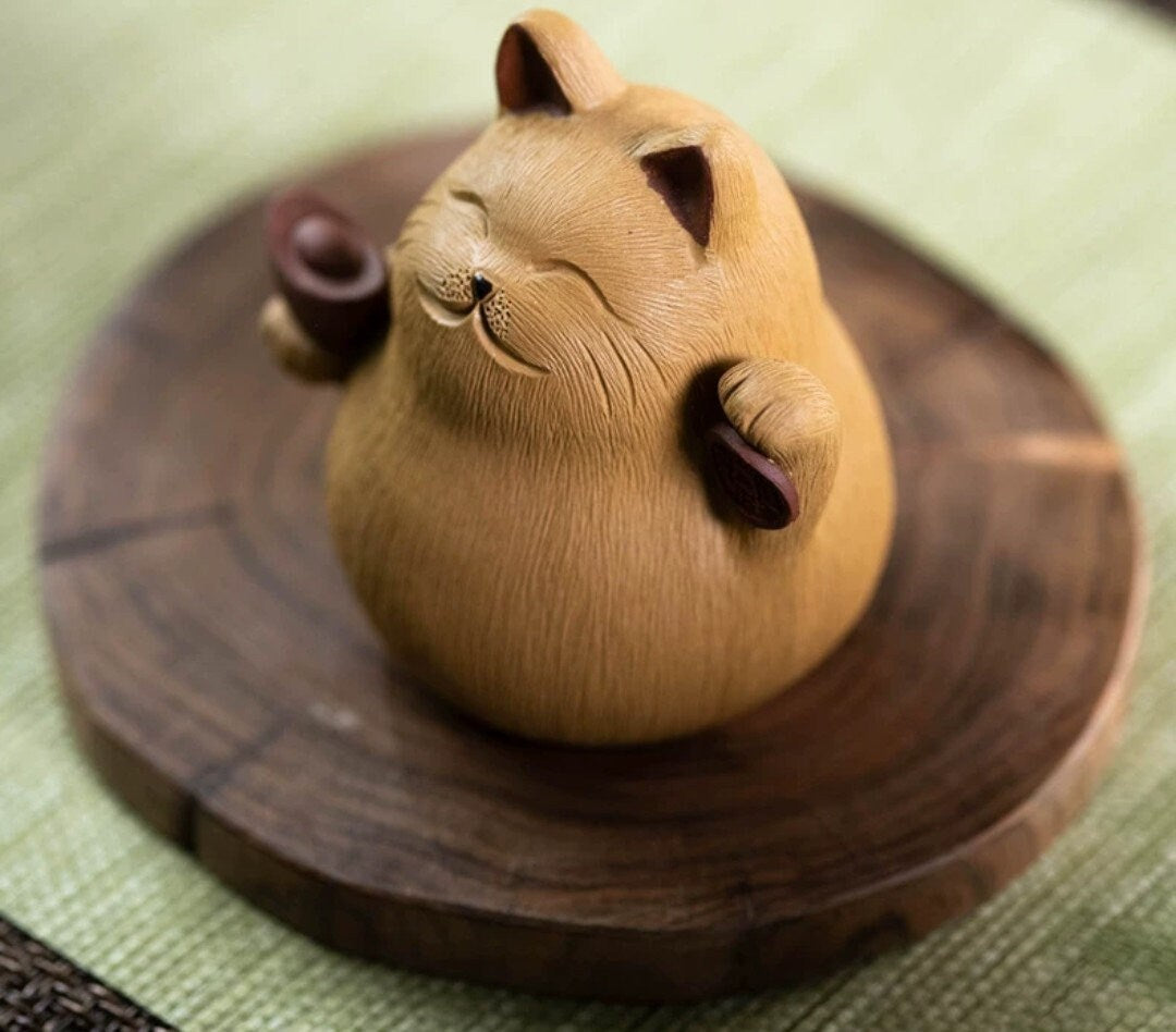Lucky Cat Tea Pet/ZiSha YiXing Pottery/Kungfu Tea Pet