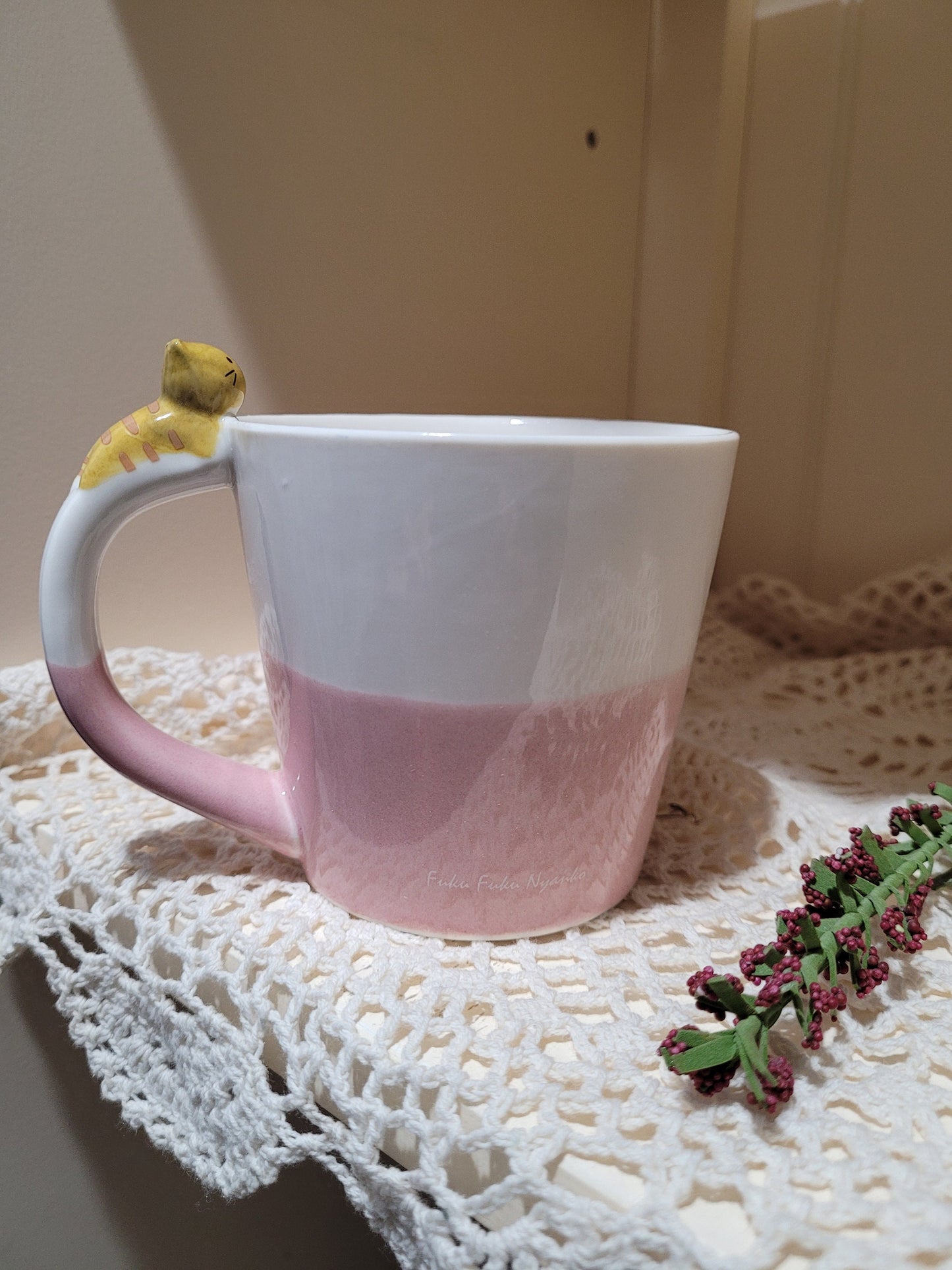 Cute Japanese 3D ceramic cat coffee mugs/cat handle tea cups/kawaii cat cups for cat lovers