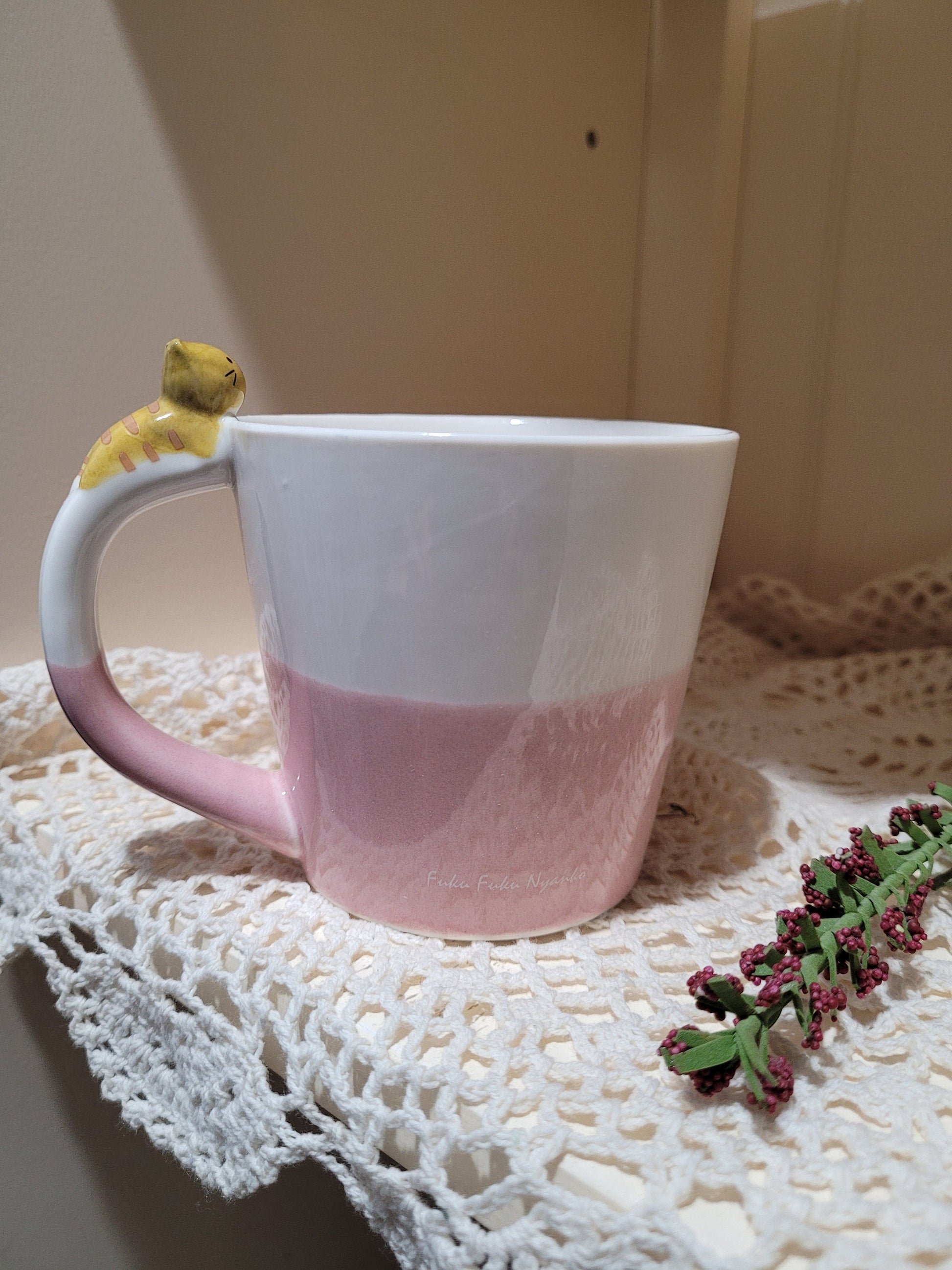 Cute Japanese 3D ceramic cat coffee mugs/cat handle tea cups/kawaii cat cups for cat lovers