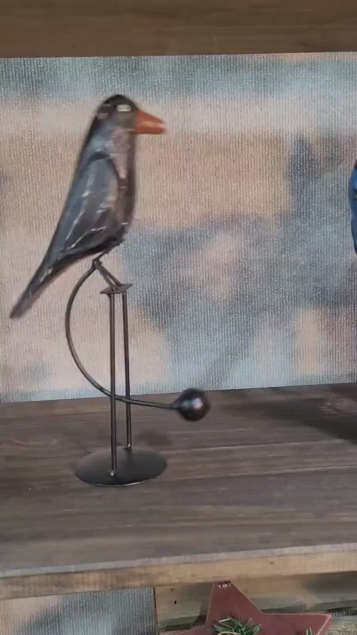 Crow Tin and Wood Balance Toy