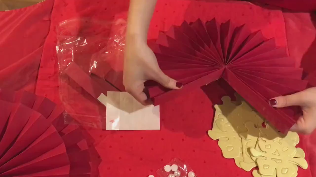 Red Double Happiness Paper Pinwheels/Traditional Wedding Wall Decorations