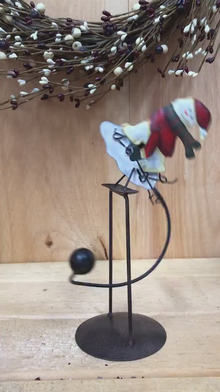 10‘’ little snowman skiing tin balance