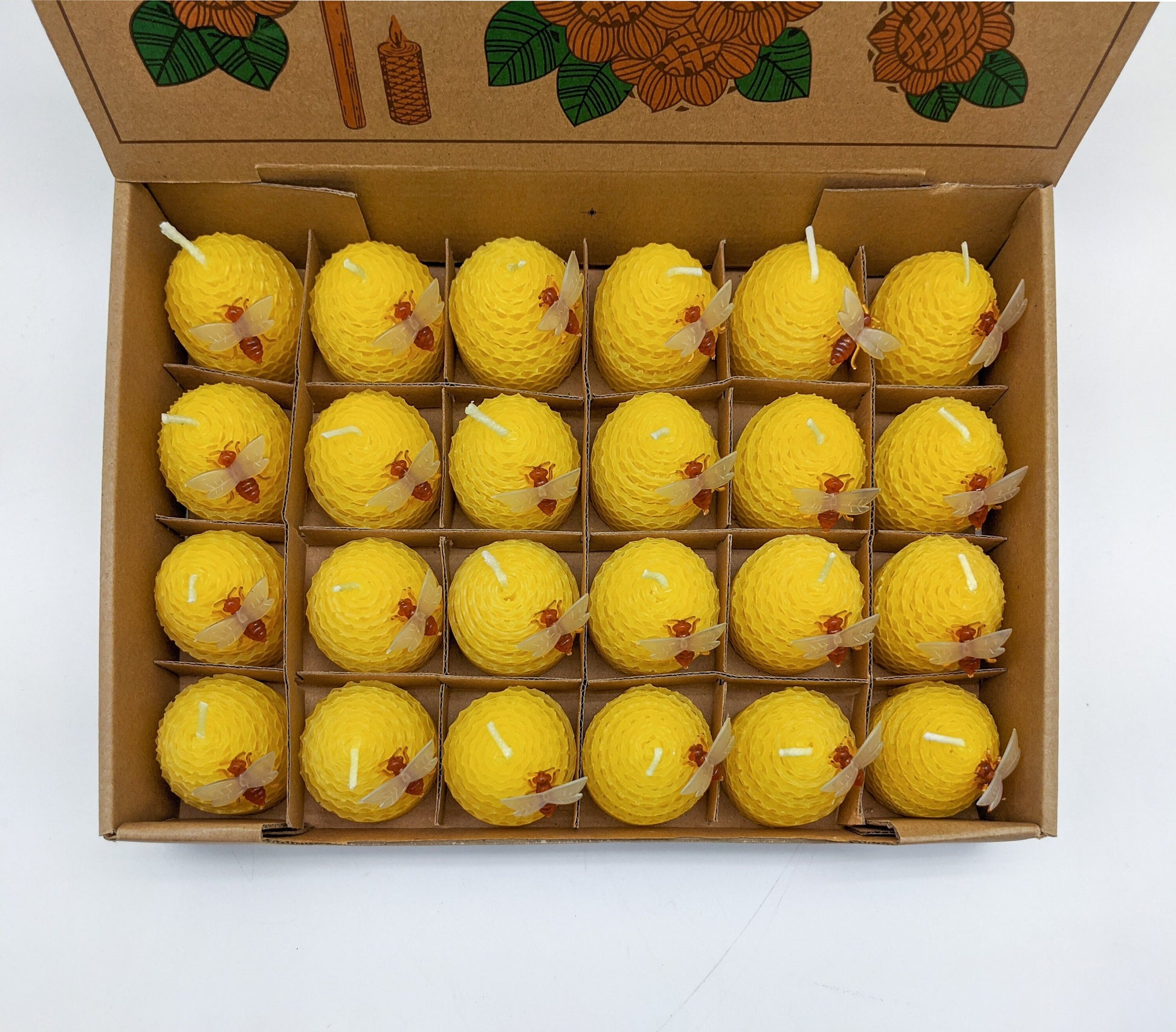 Yellow Natural Beeswax Candles (set of 24)