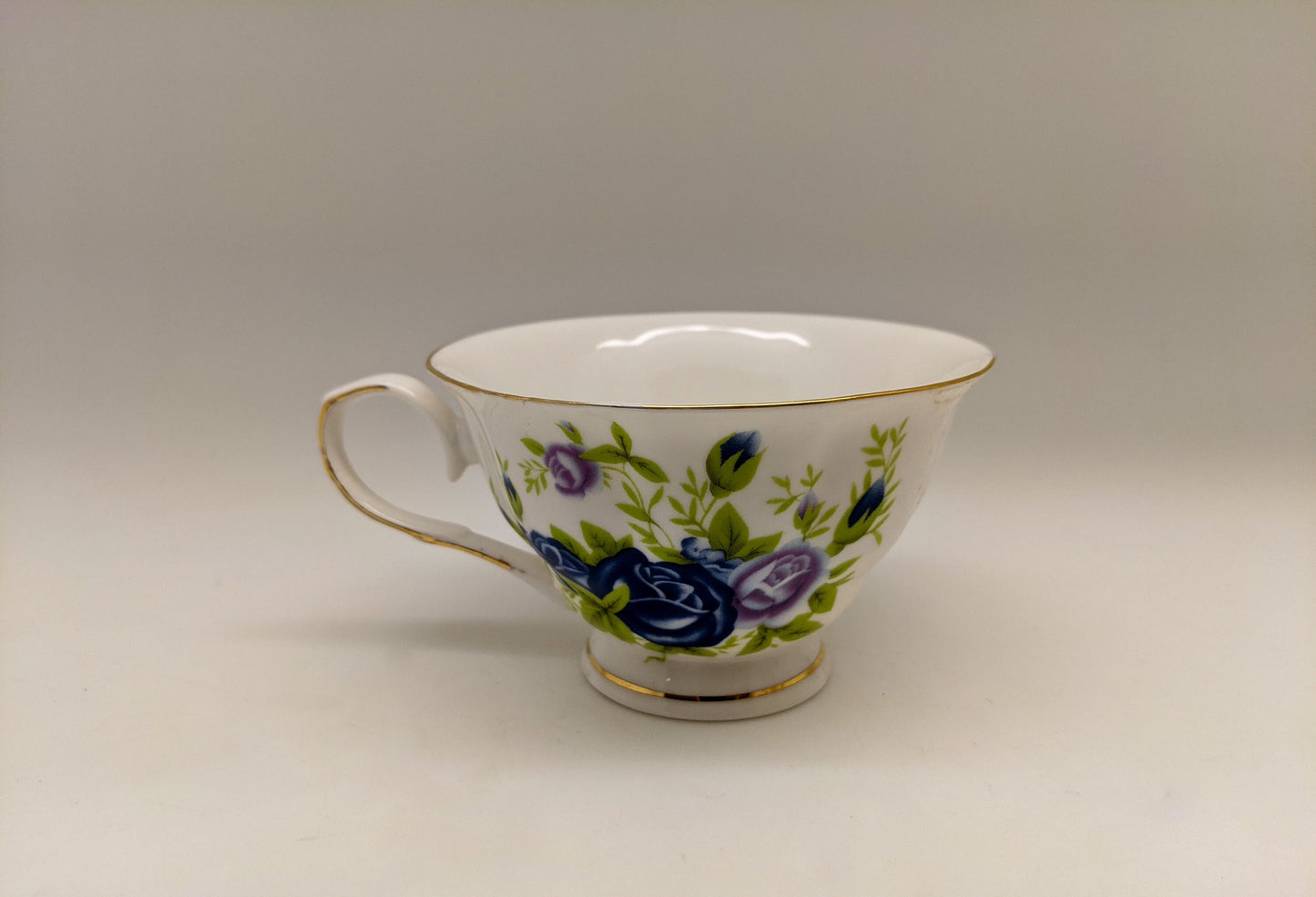 Blue Roses Porcelain Tea Set (24k gold)With Metal Rack/Coffee Pot/Gift Box