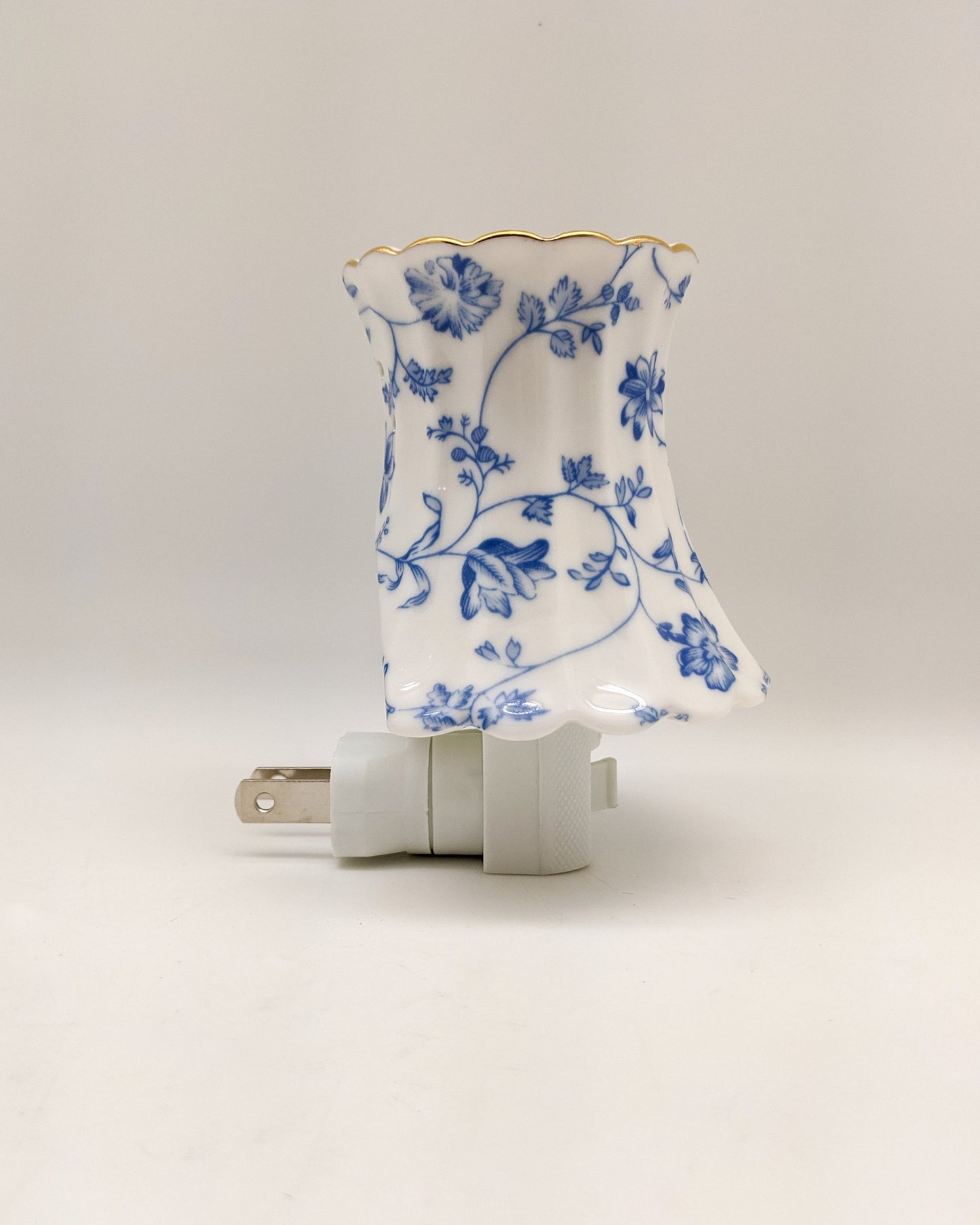 Blue Floral Lamp Nightlight (14k gold)/Oil Burner