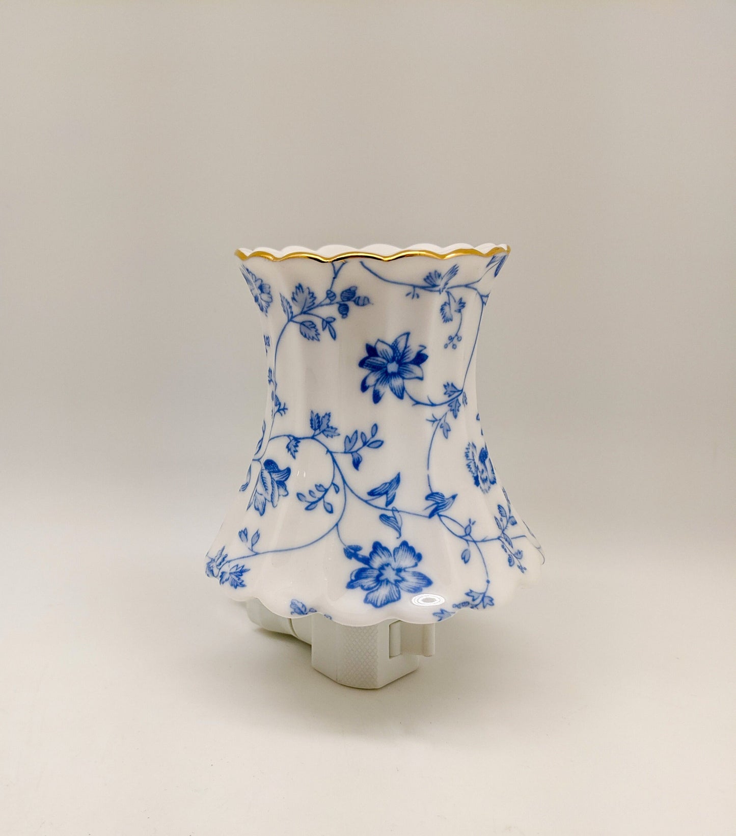 Blue Floral Lamp Nightlight (14k gold)/Oil Burner
