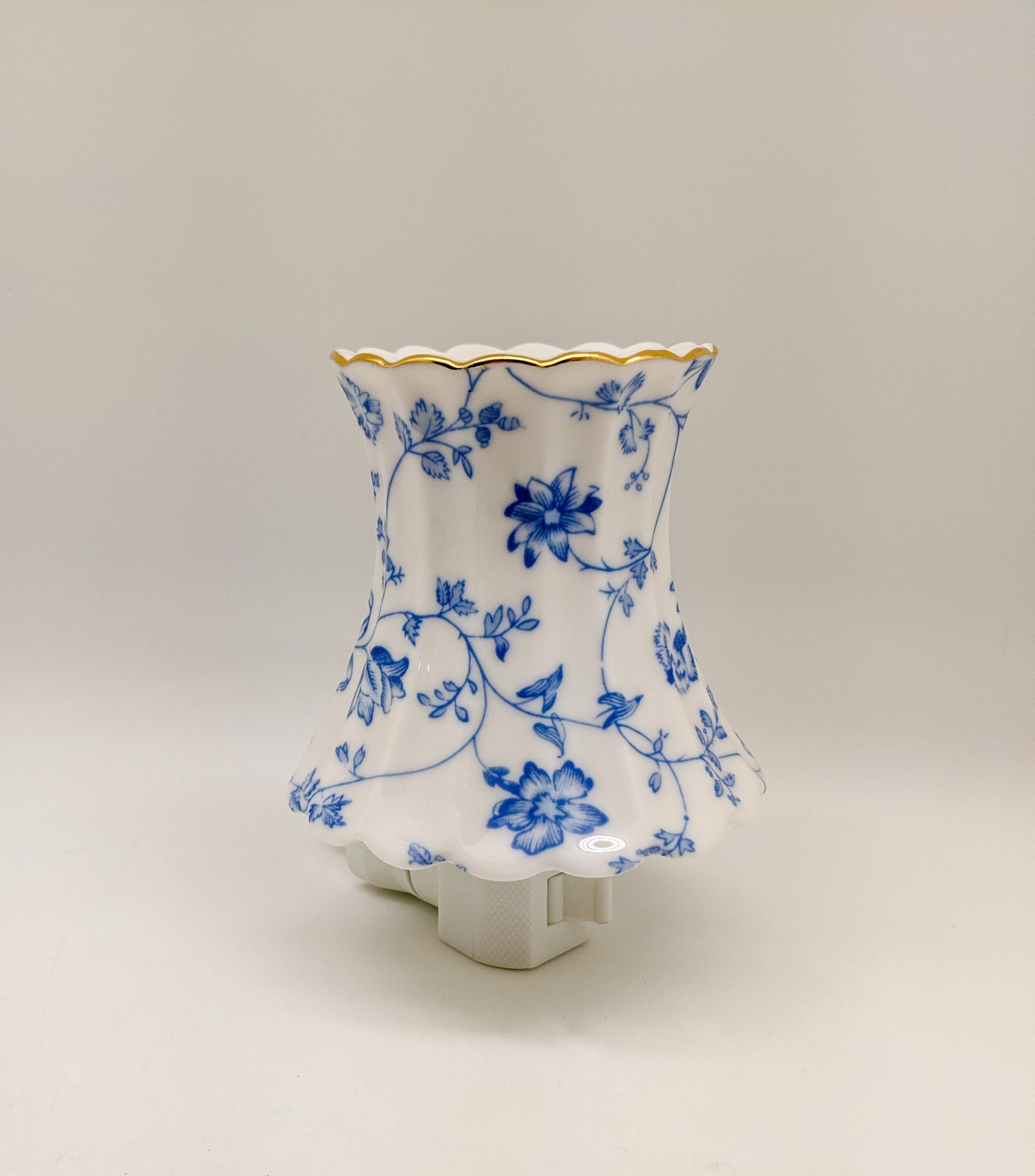 Blue Floral Lamp Nightlight (14k gold)/Oil Burner
