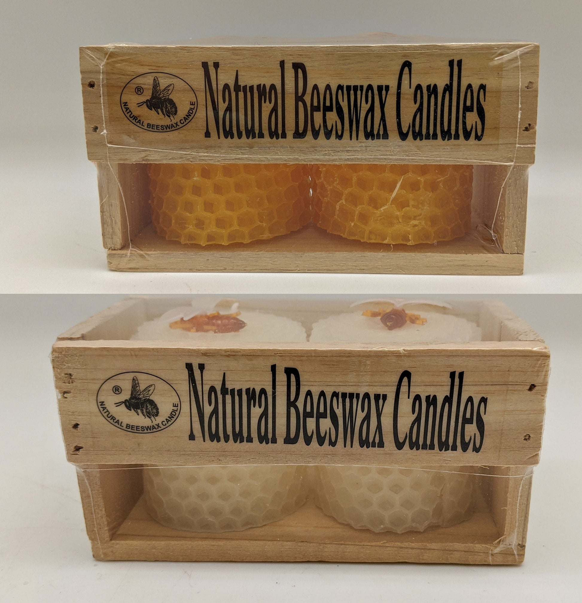 Pure Beeswax Candles (Small 2.5" set of 2) White/Yellow