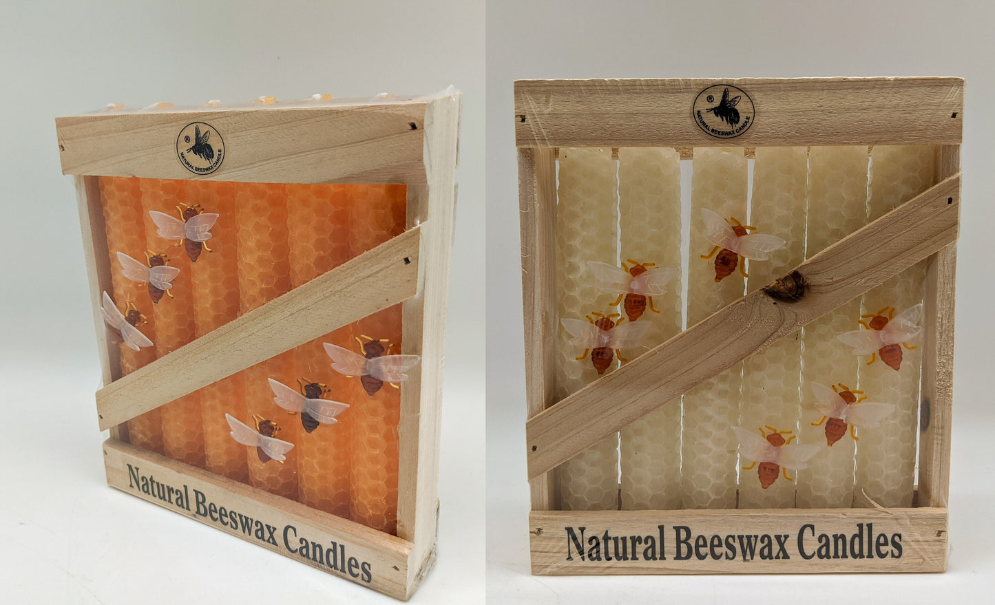 Natural Beeswax Taper Candles (6" set of 6) White/Yellow