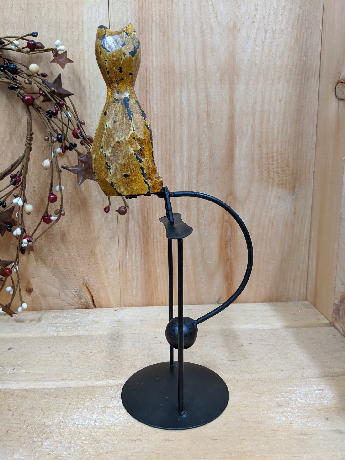 Wooden Cat Tin Balance Toy 10''