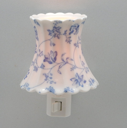 Blue Floral Lamp Nightlight (14k gold)/Oil Burner