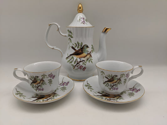 24k Gold Gilded Sparrow Tea Set