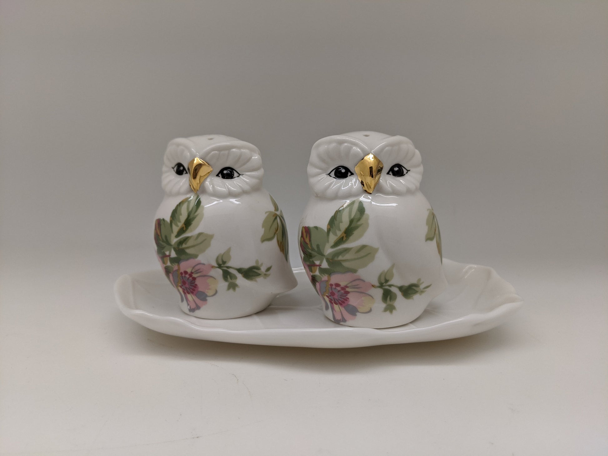 Floral Owls Salt and Pepper Shakers