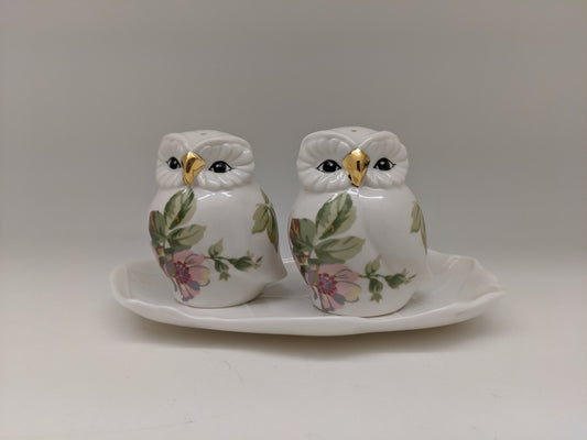 Floral Owls Salt and Pepper Shakers