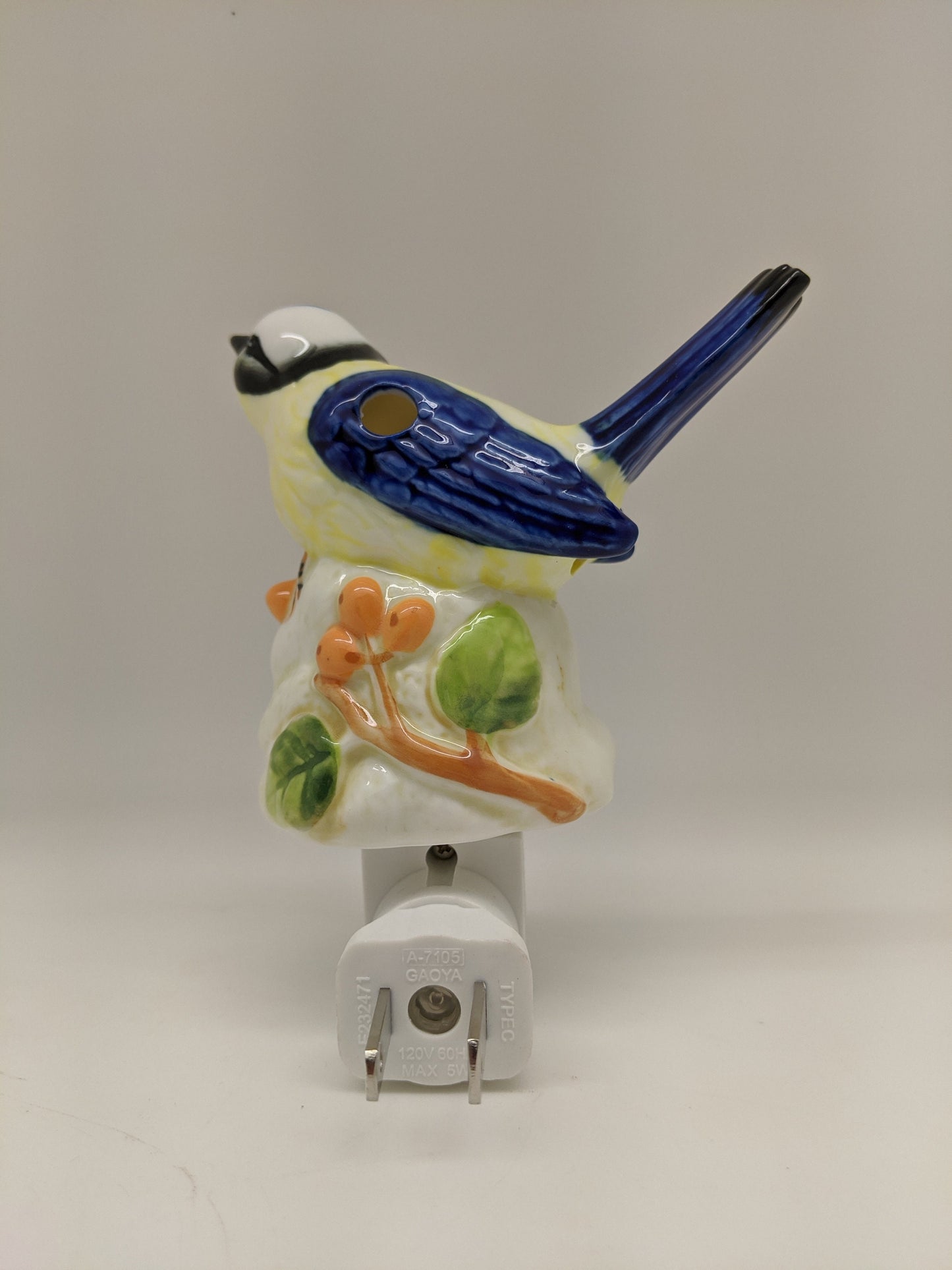 Yellow and Blue Bird Nightlight (Yellow Breasted Blue Tit)