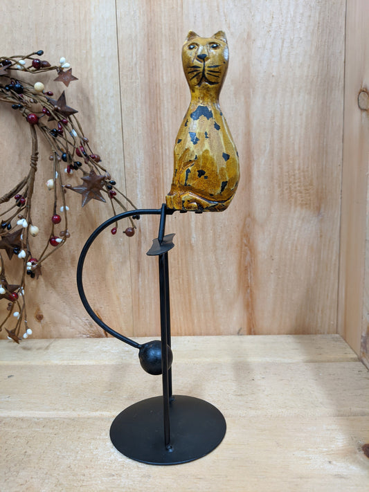 Wooden Cat Tin Balance Toy 10''