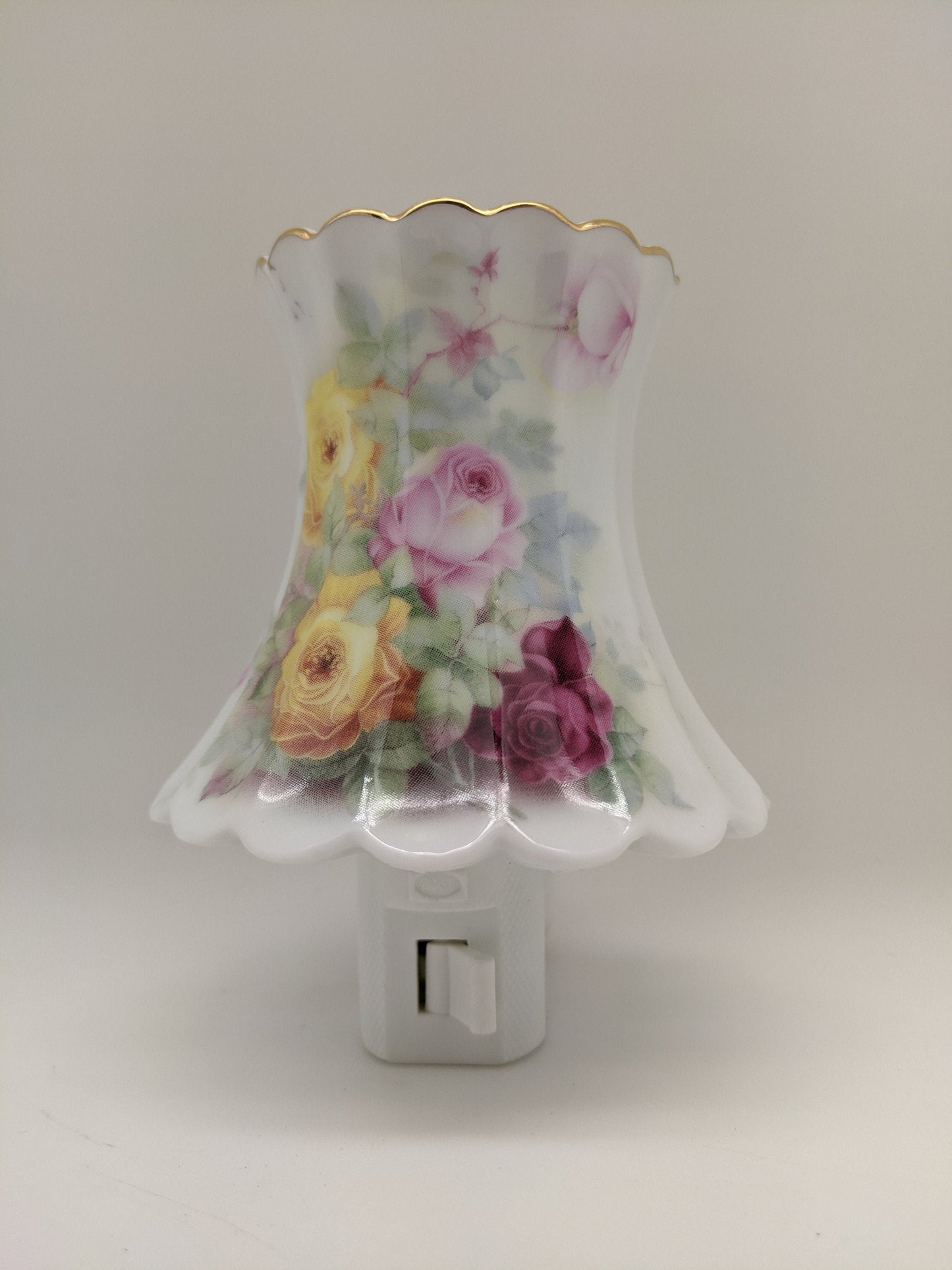 Multi-Colored Roses Lamp Nightlight with Oil Burner