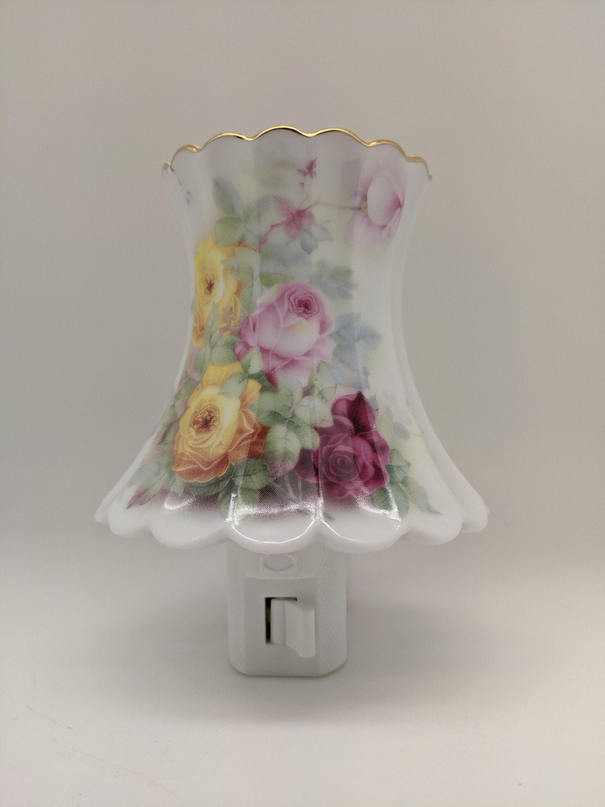Multi-Colored Roses Lamp Nightlight with Oil Burner