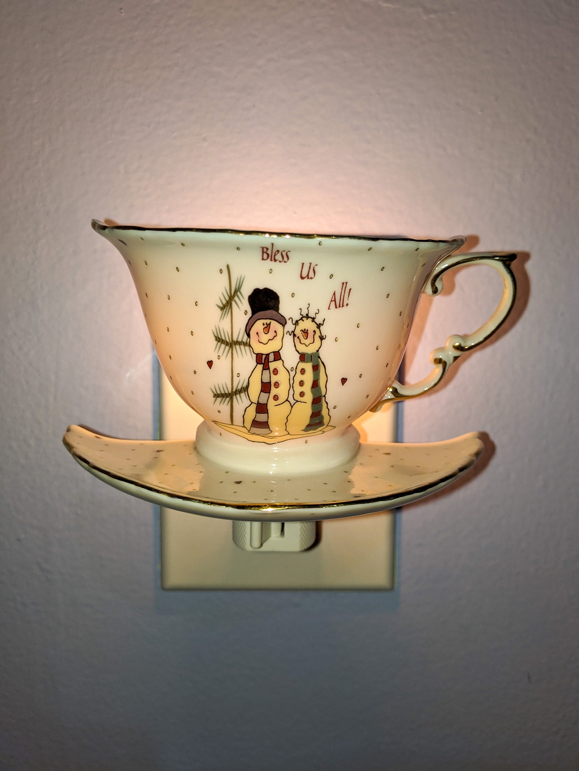 Snowmen Porcelain Nightlight
