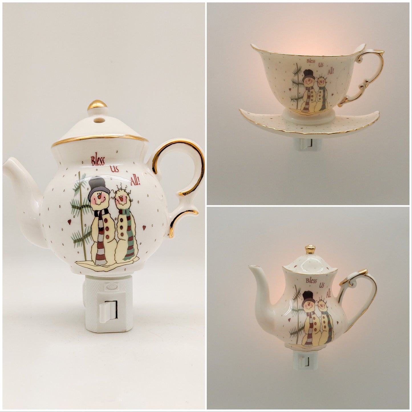 Snowmen Porcelain Nightlight
