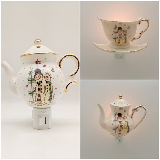 Snowmen Porcelain Nightlight