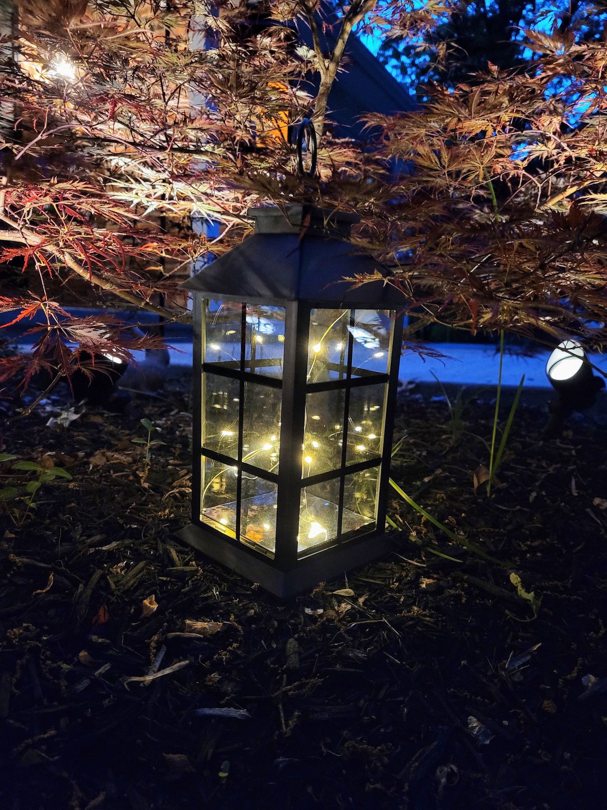 12'' Hanging lantern with fairy lights/multi colors