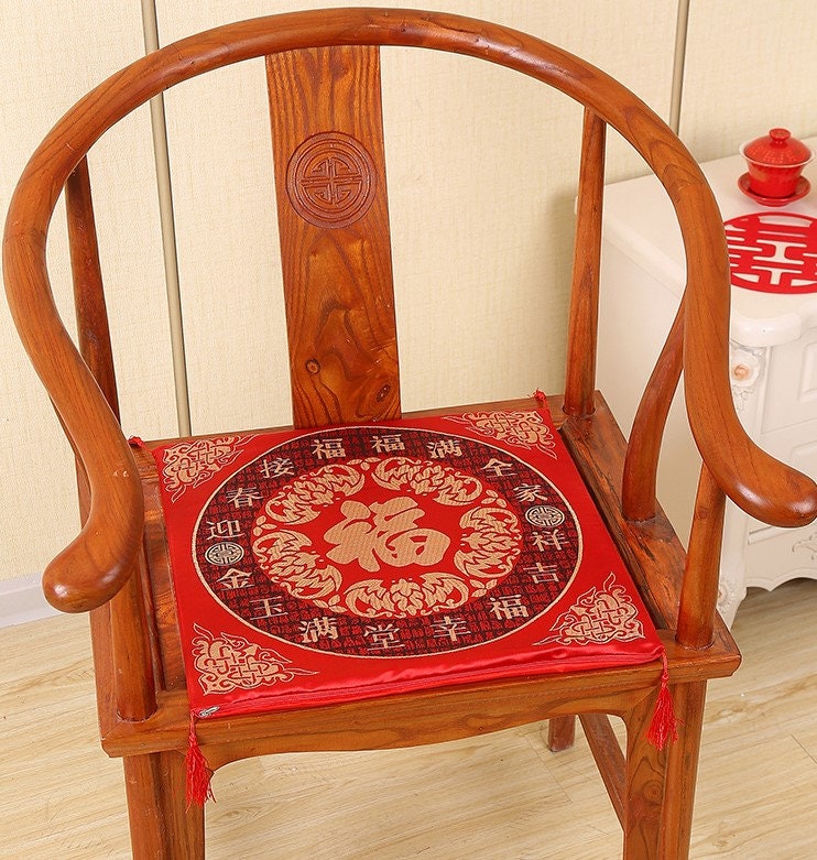 Double Fu Blessing kneeling pad/Cushion-For Tea Ceremony/wedding