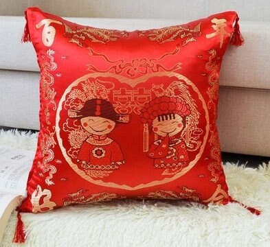 Double Sided Oriental Wedding Pillows/Tea Ceremony