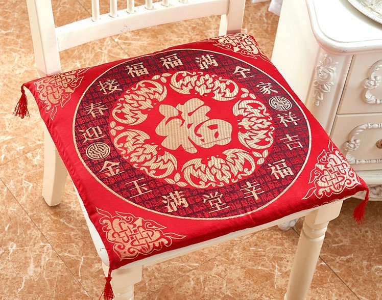 Double Fu Blessing kneeling pad/Cushion-For Tea Ceremony/wedding