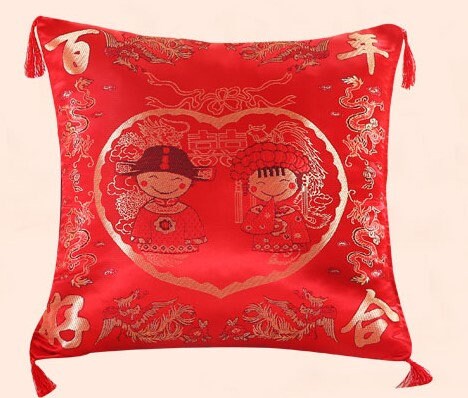 Double Sided Oriental Wedding Pillows/Tea Ceremony