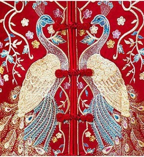 Chinese Traditional Bridal Wedding Dress/Peacock Pattern Wedding Dress/Qun Kwa/Tea Ceremony