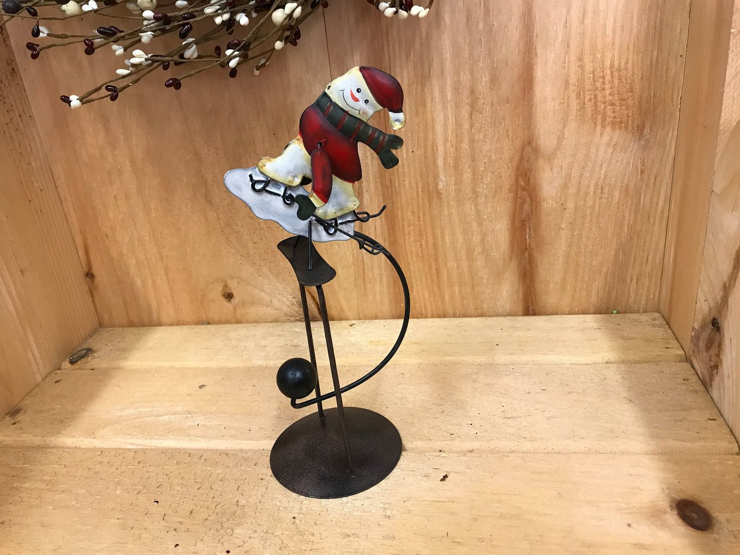 10‘’ little snowman skiing tin balance