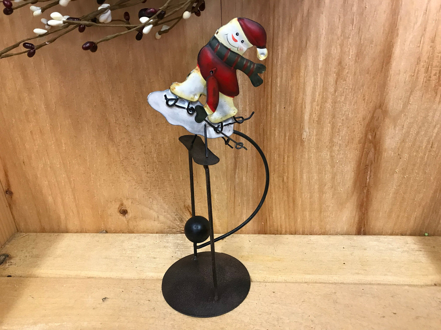 10‘’ little snowman skiing tin balance