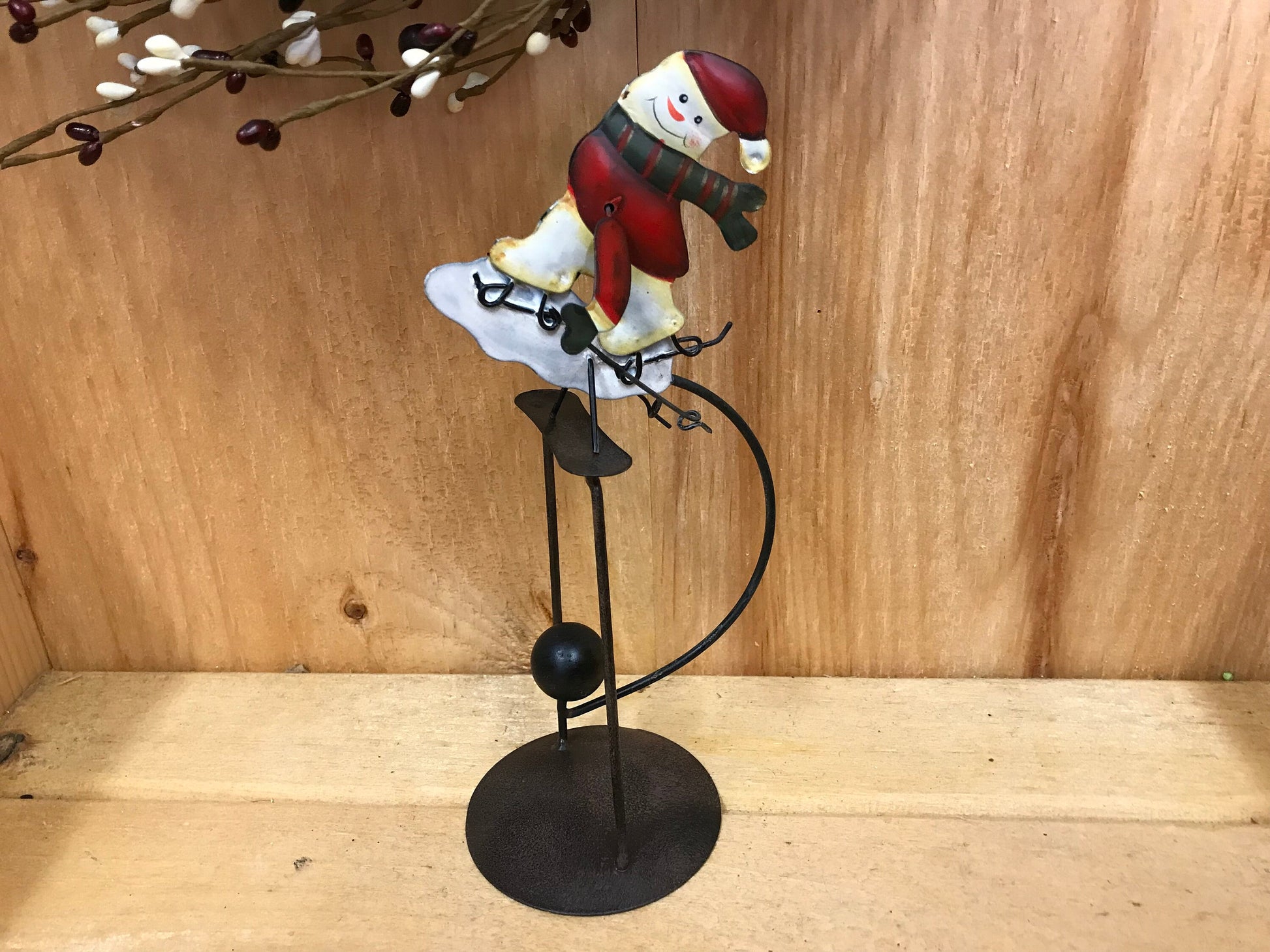 10‘’ little snowman skiing tin balance