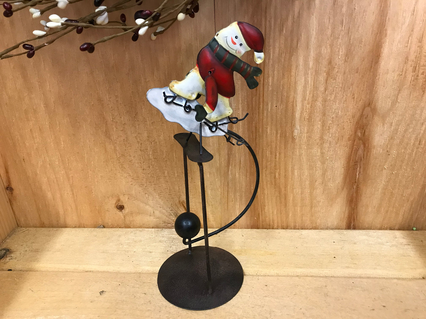 10‘’ little snowman skiing tin balance