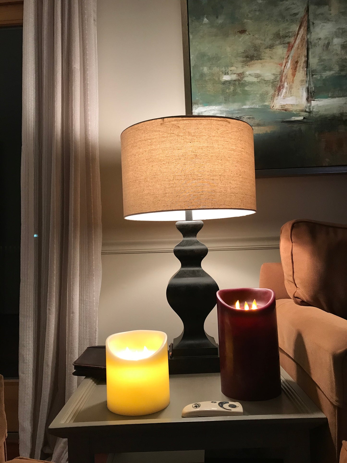 LED Candles with 3 Flickering Wicks (Cream and Mahogany)