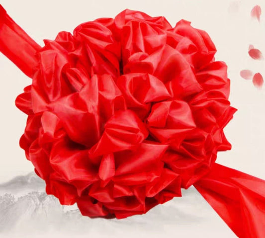 30cm Grooms Traditional Chinese Wedding Chest Pom Pom