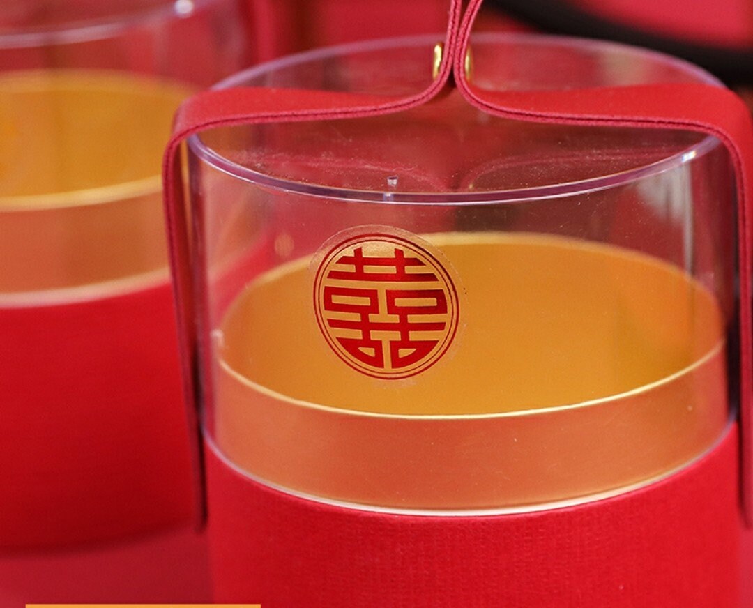Red/Gold Double Happiness Chinese Wedding Small Stickers/245 pcs