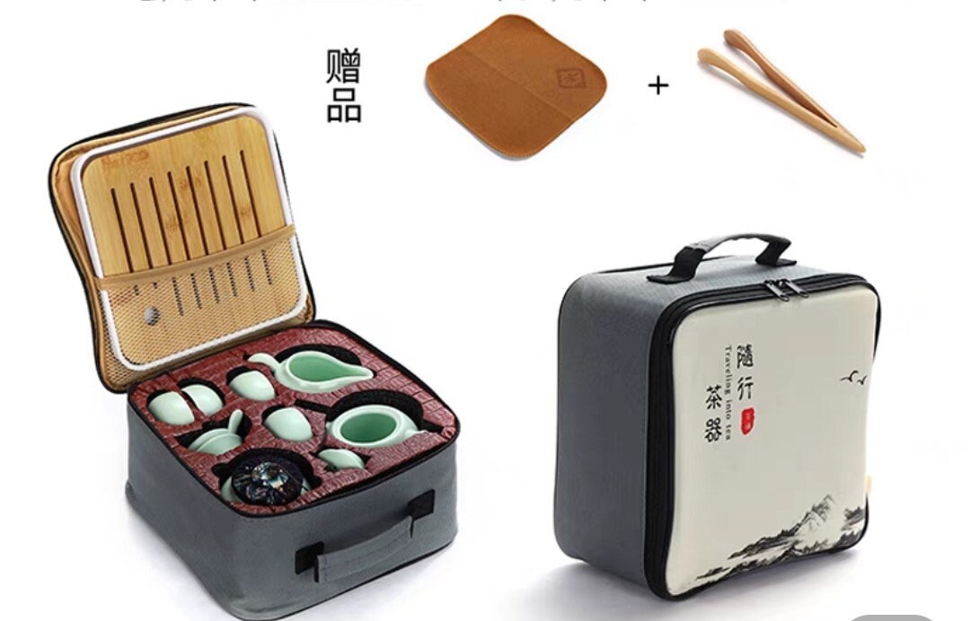 Portable traveling 3D koi fish with lotus tea set/kungfu tea/tea art