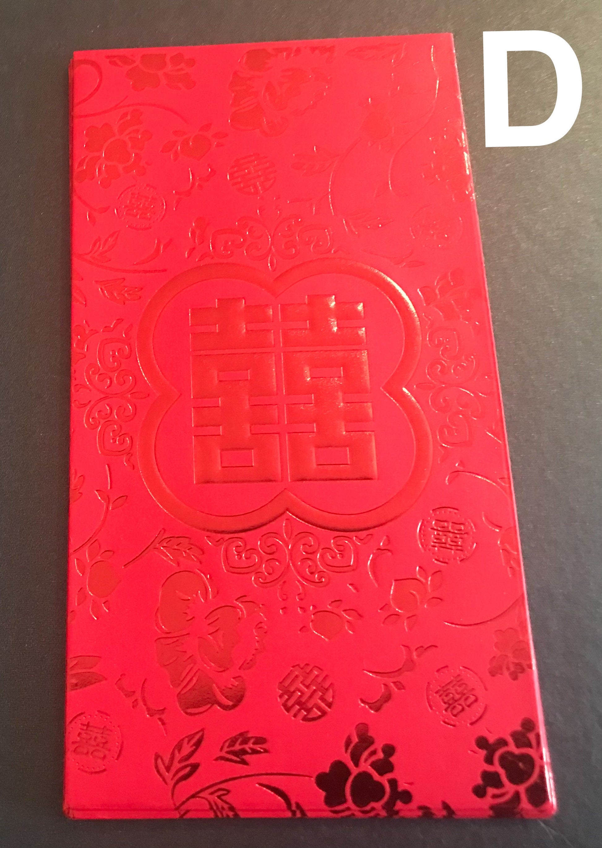 Traditional Wedding Double Happiness Money Red Pockets/ A Set of 6