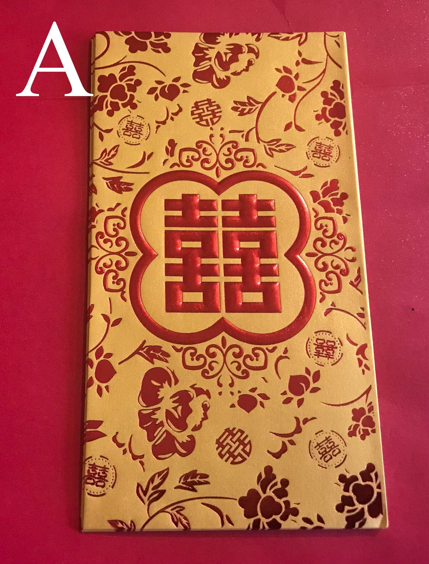 Traditional Wedding Double Happiness Money Red Pockets/ A Set of 6