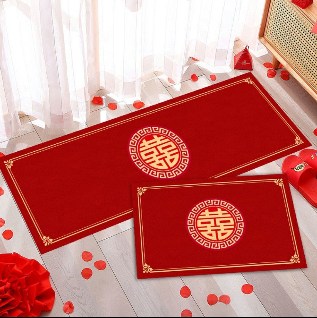 Traditional wedding double happiness carpet