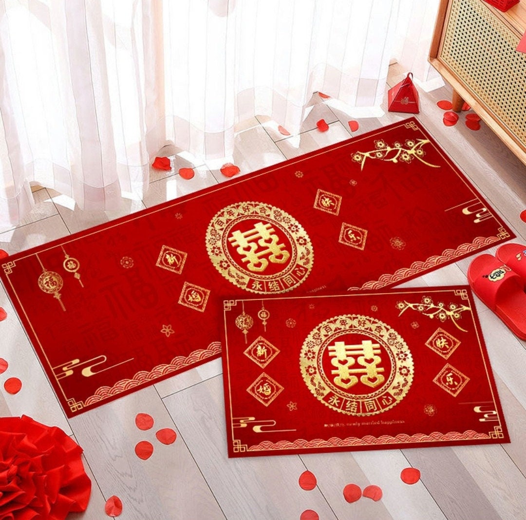 Traditional wedding double happiness carpet